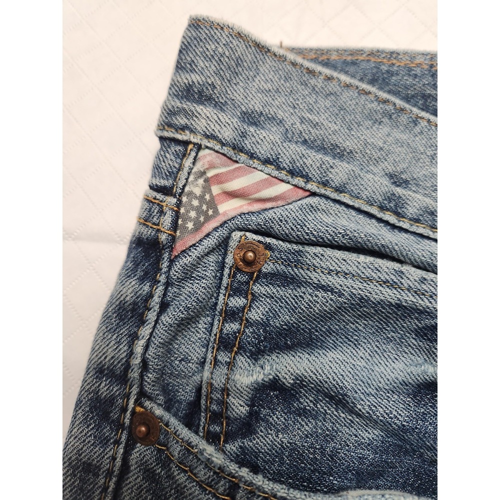 Denim & Supply RL Jeans Mens 33x30 Blue Bootcut Distressed USA Flag Denim Pants - Picture 5 of 16